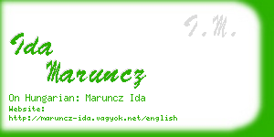 ida maruncz business card